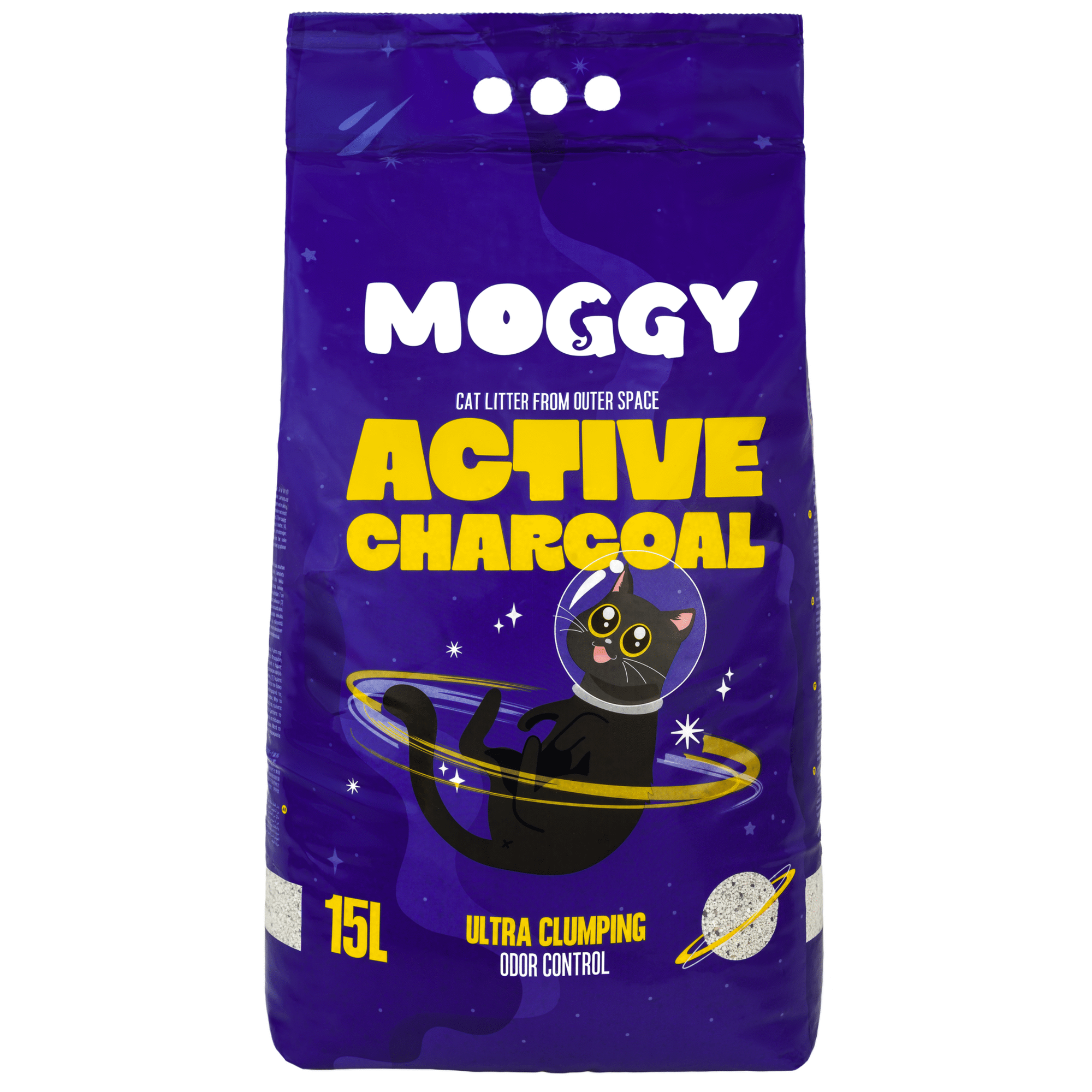 Areia Absorvente Aglomerante Active Charcoal Moggy