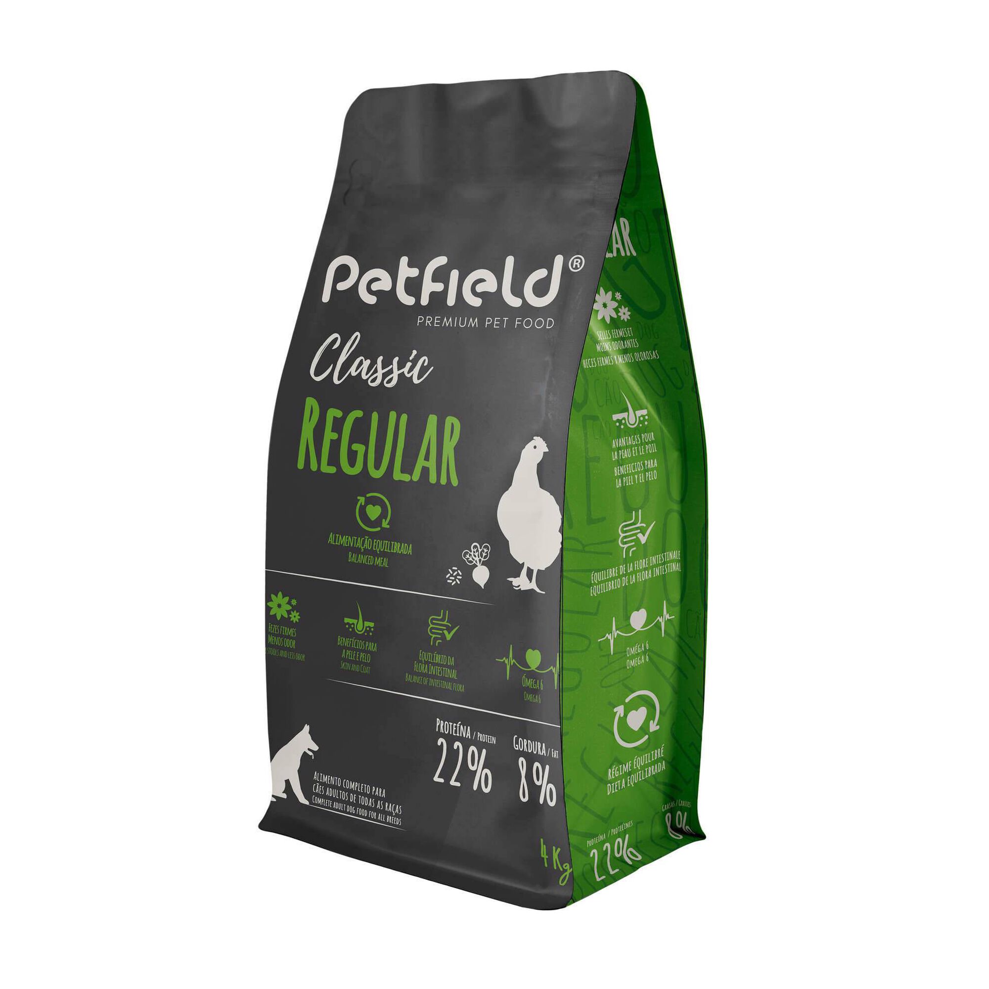 Ra&ccedil;&atilde;o para C&atilde;o Adulto Classic Regular Petfield