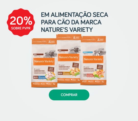 20% PVPR em alimentação seca para cão da marca Nature's Variety 20% PVPR em alimentação seca para cão da marca Nature's Variety