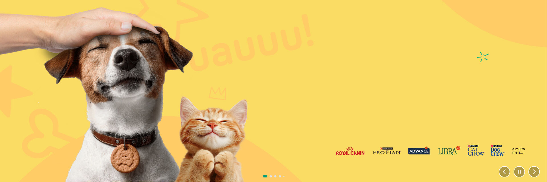 Aproveite at&eacute; 50% Em alimenta&ccedil;&atilde;o e acess&oacute;rios para c&atilde;o e gato