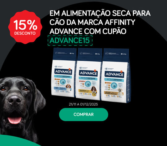 15% desconto em alimentação seca para cão da marca Affinity Advance com cupão ADVANCE15