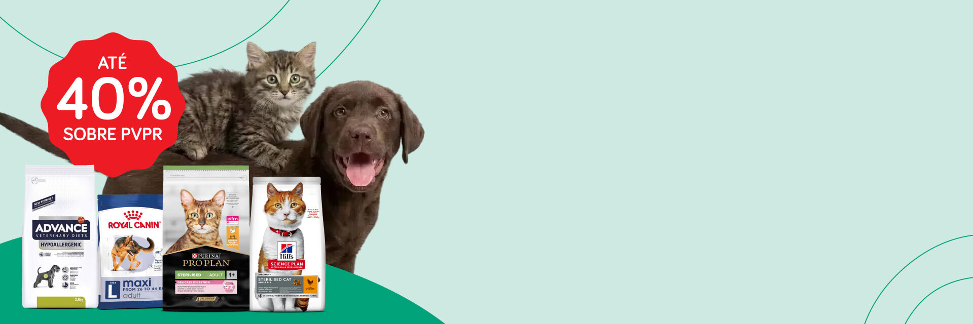 Aproveite at&eacute; 40% Em alimenta&ccedil;&atilde;o e acess&oacute;rios para c&atilde;o e gato