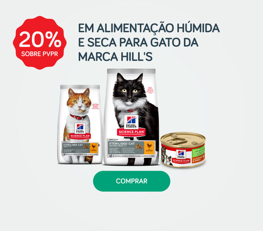 20% PVPR em alimentação húmida e seca para gato da marca Hill's