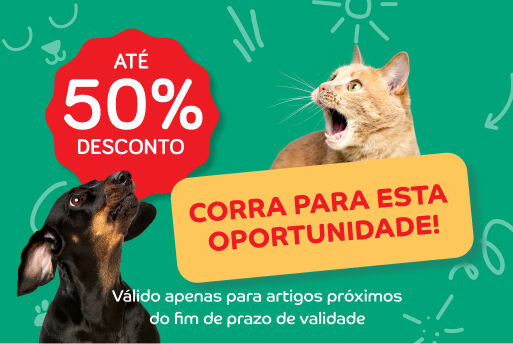 At&eacute; 50% desconto em produtos pr&oacute;ximos do fim de prazo de validade.