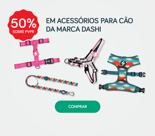 50%PVPR em acessórios para cão da marca Dashi