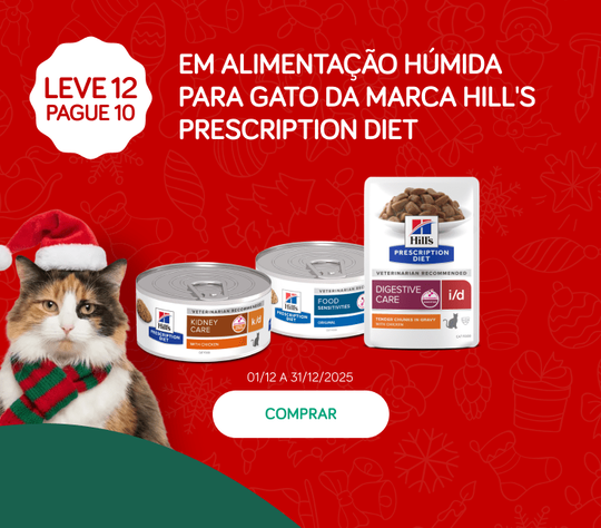 Leve 12 Pague 10 em alimenta&ccedil;&atilde;o h&uacute;mida para gato da marca Hill's Prescription Diet