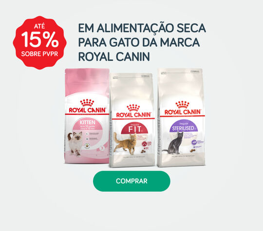 Até 15% PVPR em alimentação seca para gato da marca Royal Canin Até 15% PVPR em alimentação seca para gato da marca Royal Canin