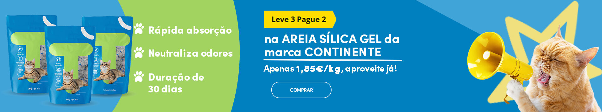 Leve3 Pague 2 na Areia Sílica Gel da marca Continente