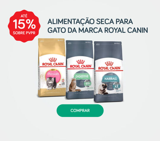 Até 15% PVPR em alimentação seca para gato da marca Royal Canin Até 15% PVPR em alimentação seca para gato da marca Royal Canin