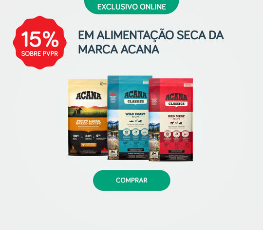 15%PVPr em alimentação seca da marca Acana