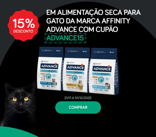 15% desconto em alimentação seca para gato da marca Affinity Advance com cupão ADVANCE15