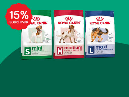 15% PVPR em alimenta&ccedil;&atilde;o seca Royal Canin