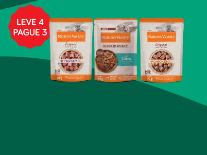 Leve 4 Pague 3 em comida h&uacute;mida Nature's Variety