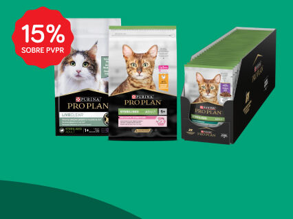 15% PVPR em alimenta&ccedil;&atilde;o Purina Pro Plan