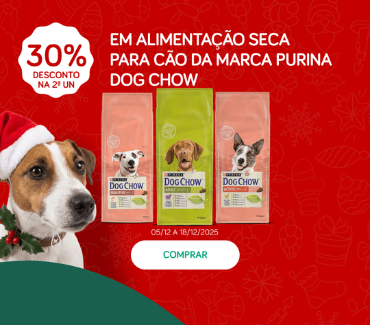 30% desconto na 2ª unidade em alimentação seca para cão da marca Purina Dog Chow