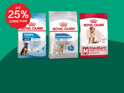 At&eacute; 25% PVPR em alimenta&ccedil;&atilde;o seca Royal Canin