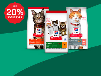 At&eacute; 20% PVPR em alimenta&ccedil;&atilde;o seca Hill's