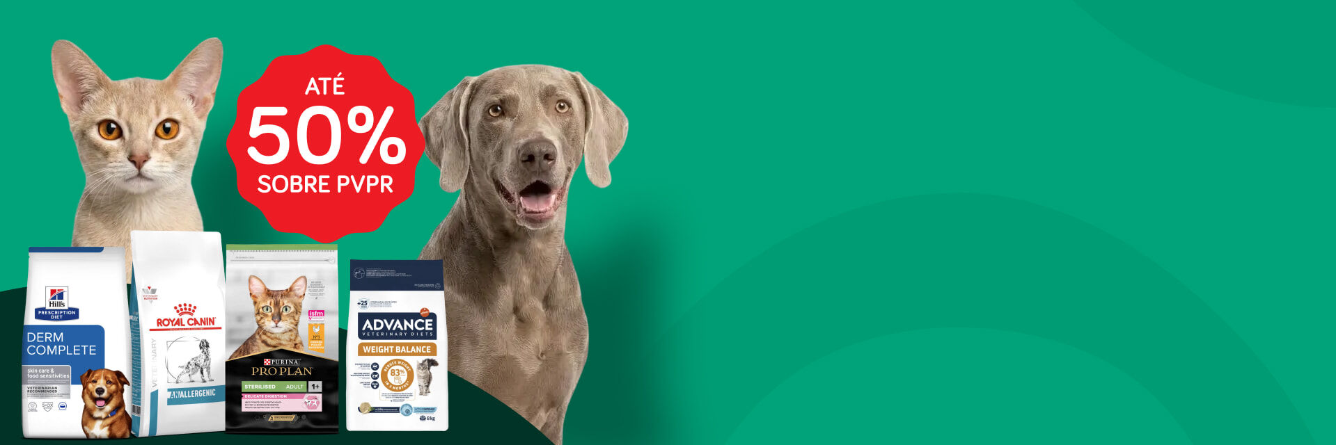 Aproveite at&eacute; 50% Em alimenta&ccedil;&atilde;o e acess&oacute;rios para c&atilde;o e gato